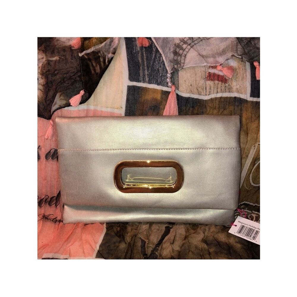 Wegman’s Holiday Pearl Bag Envelope Fold Over Clutch